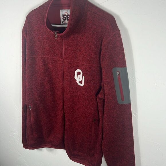 🔥🏈 Vintage OKLAHOMA SOONERS Full Zip Polyester Fleece Jacket - Men Sz XL - GUC - Picture 3 of 13